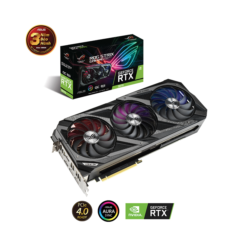 VGA Asus ROG STRIX RTX3070-O8G-GAMING (8GB GDD6, 256-bit, HDMI +DP, 2x8-pin) 1