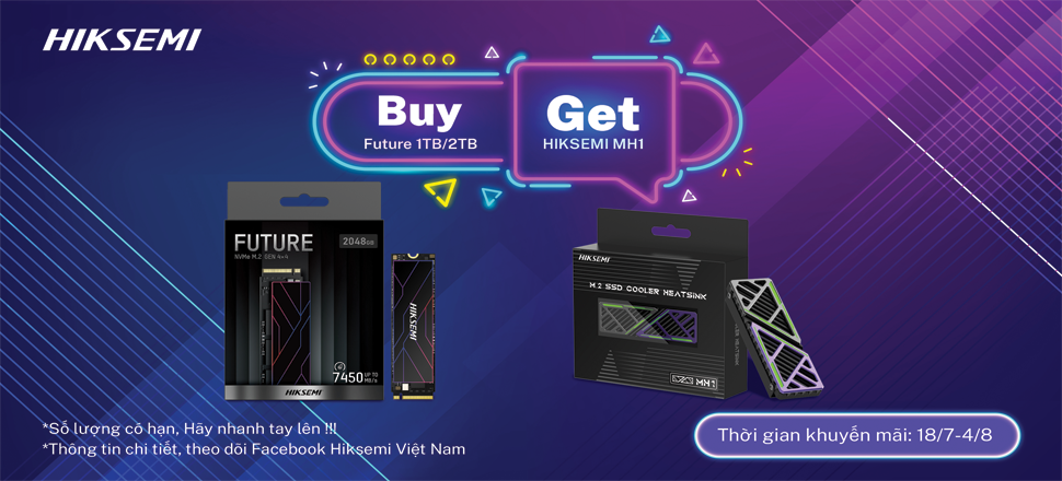 MUA 1 Ổ CỨNG SSD HIKSEMI FUTURE 1TB HOẶC 2TB, BẠN SẼ NHẬN NGAY HIKSEMI COOLER MH1 MIỄN PHÍ! 🎁🎁🎁