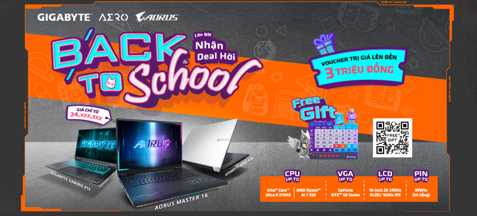 CTKM GIGABYTE: BACK TO SCHOOL - LÊN ĐỜI NHẬN DEAL HỜI