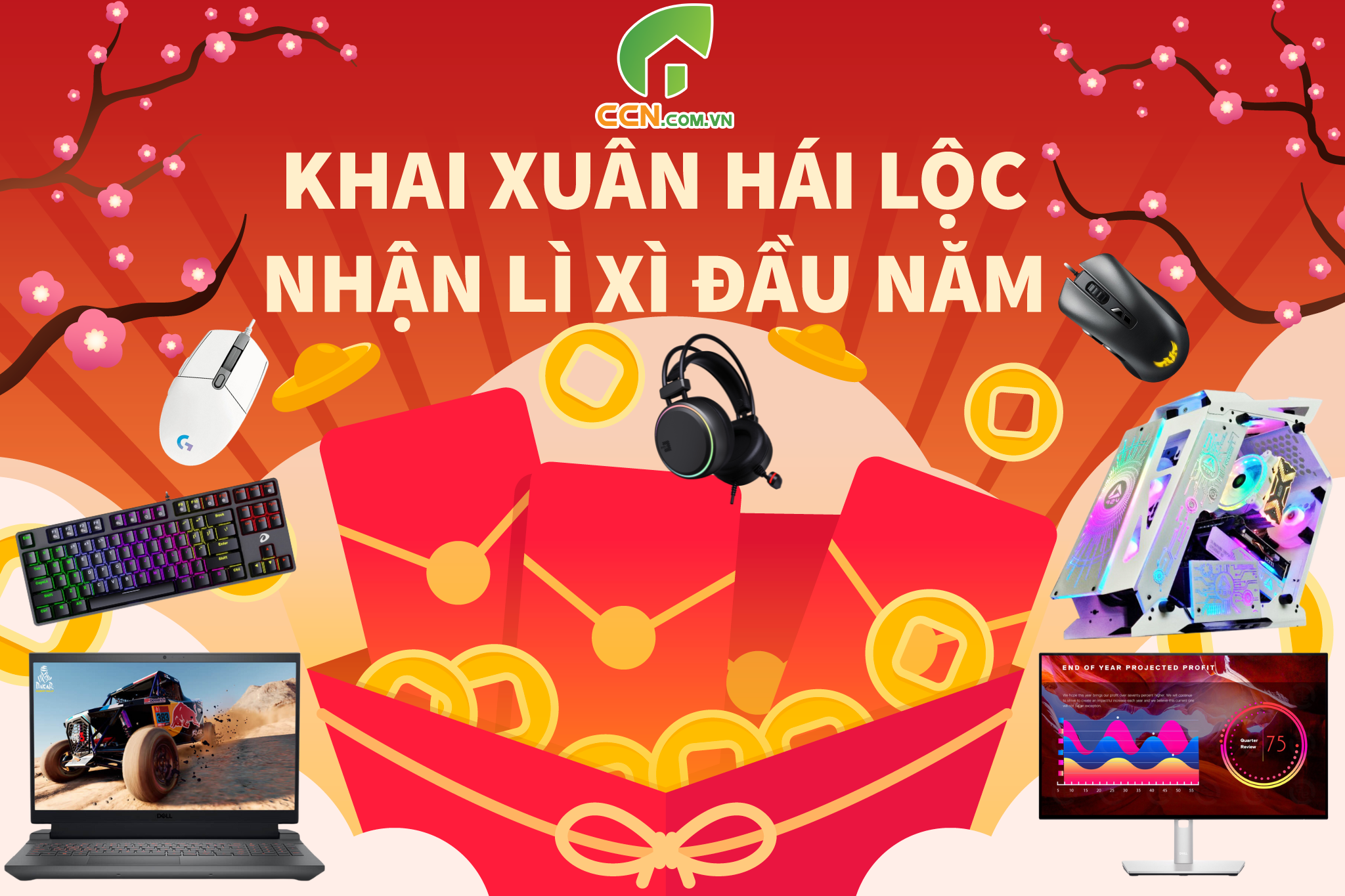 KHAI XUÂN HÁI LỘC - NHẬN LÌ XÌ ĐẦU NĂM TẠI CHỢ CÔNG NGHỆ