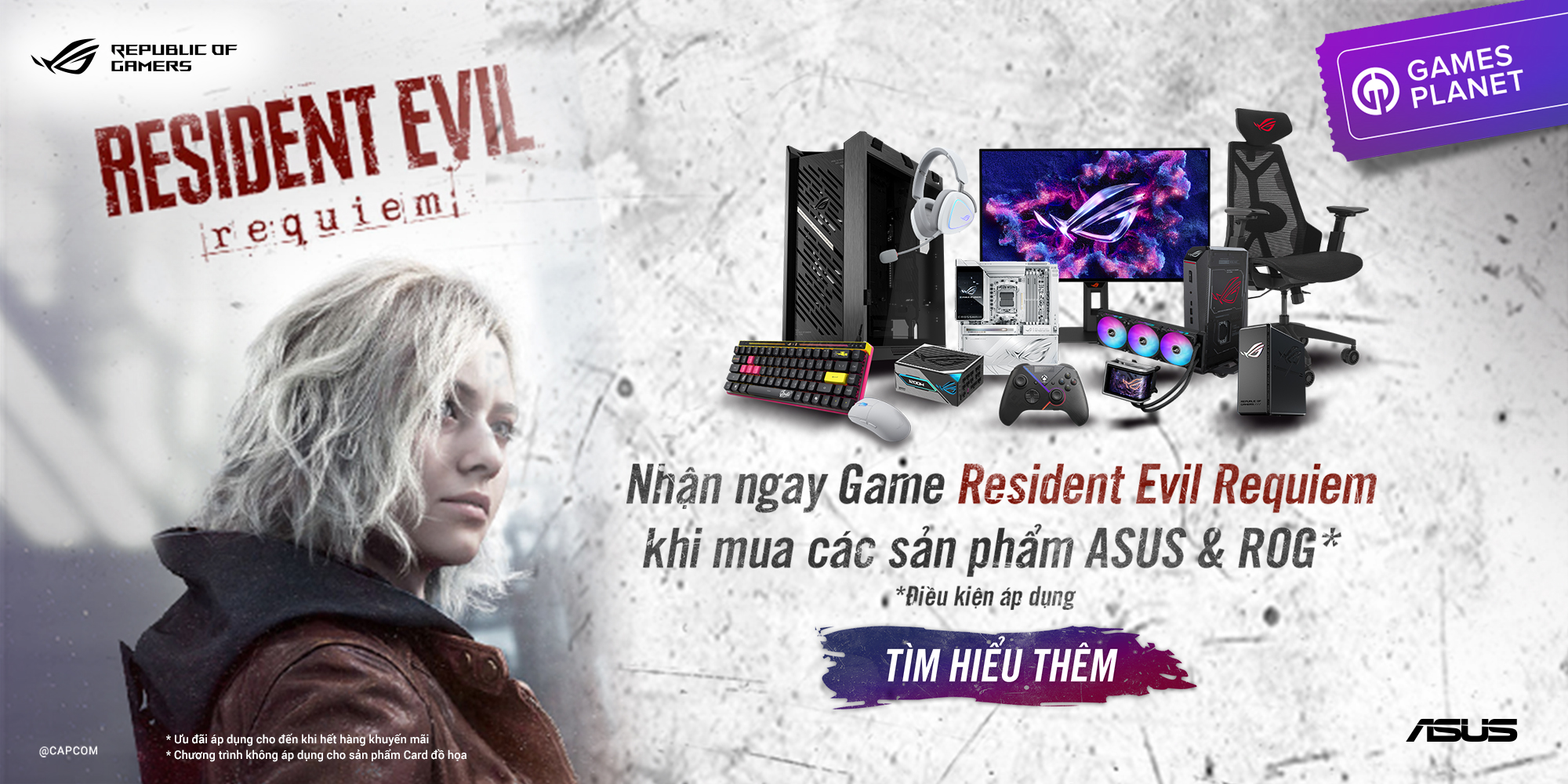 NHẬN NGAY RESIDENT EVIL REQUIEM KHI MUA LINH KIỆN ASUS/ROG