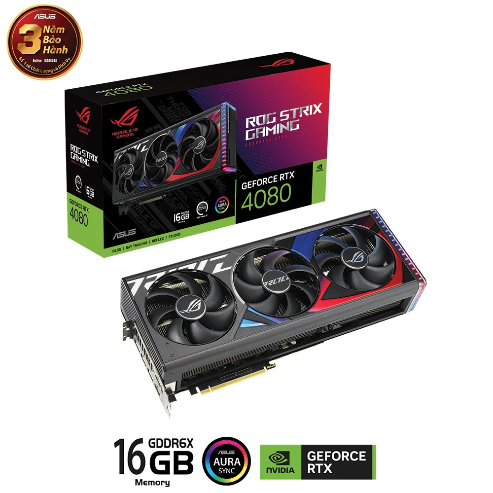 Card Màn Hình Asus ROG STRIX RTX 4080 16GB GDDR6X GAMING (ROG-STRIX-RTX4080-16G-GAMING)