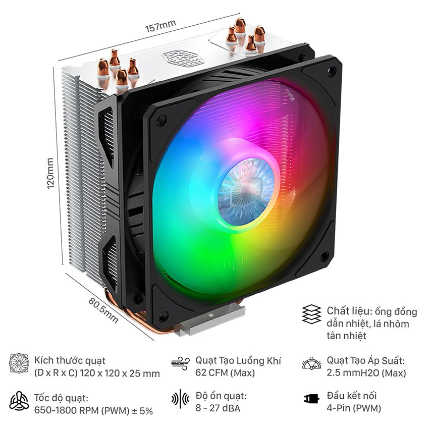 Tản nhiệt khí Cooler Master HYPER 212 ARGB TURBO 2