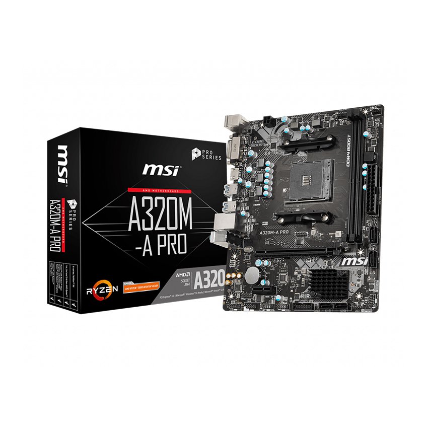 Mainboard MSI A320M-A PRO (AMD A320' Socket AM4' m-ATX' 2 khe RAM DDR4) 1