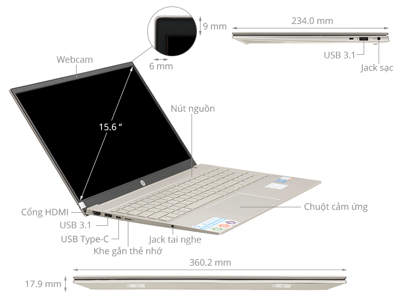Laptop HP Pavilion 15-EG0539TU 4P5G6PA (Core i5-1135G7 | 8GB | 512GB | 15.6 inch FHD IPS | Win 11 | Bạc) 8