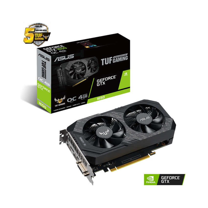 VGA Card màn hình Asus TUF GTX 1650-O4GD6-P-GAMING (4GB GDDR6' 128-BIT' DVI+HDMI+DP' 1X6-PIN) 1