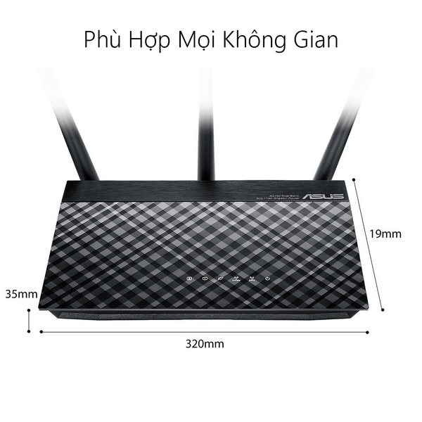 Bộ phát wifi Asus RT-AC53 (Chuẩn AC/ AC750Mbps/ 3 Ăng-ten ngoài/ 25 User) 3
