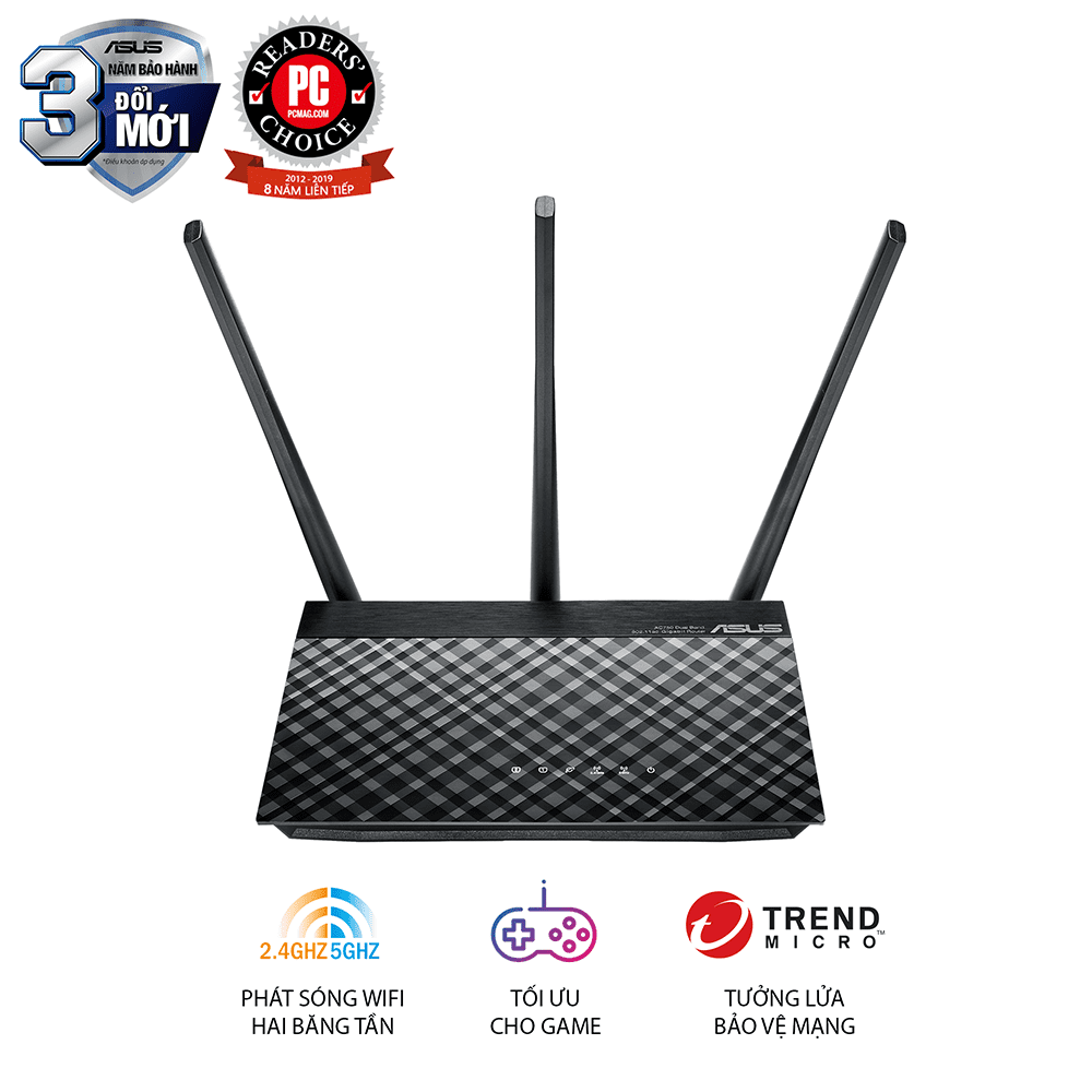 Bộ phát wifi Asus RT-AC53 (Chuẩn AC/ AC750Mbps/ 3 Ăng-ten ngoài/ 25 User) 4