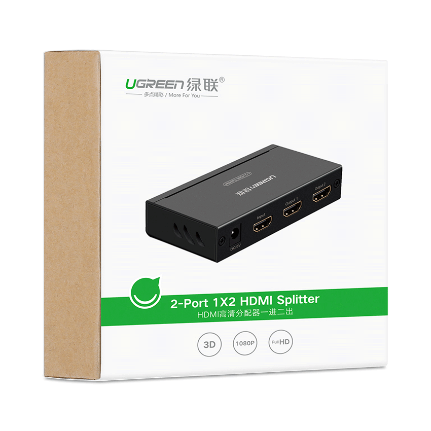 Bộ chia cổng HDMI 1 ra 2 Hỗ trợ full HD Chính hãng Ugreen 40201 1