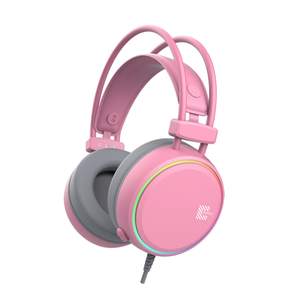 Tai nghe Gaming Zidli FCORE FH11U (7.1'USB' RGB)' Pink - Full Box 2