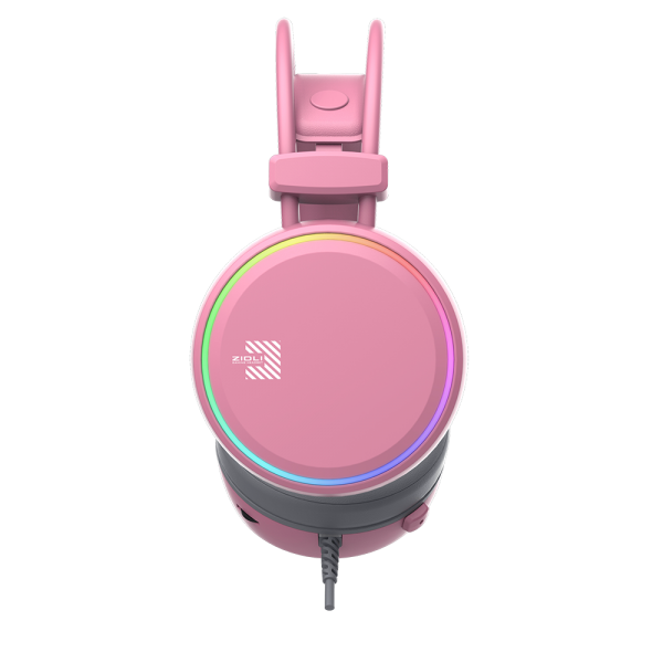Tai nghe Gaming Zidli FCORE FH11U (7.1'USB' RGB)' Pink - Full Box 3