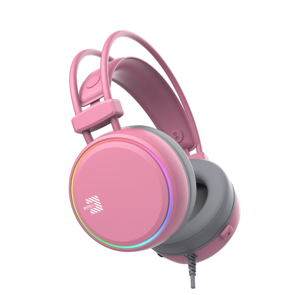 Tai nghe Gaming Zidli FCORE FH11U (7.1'USB' RGB)' Pink - Full Box 5