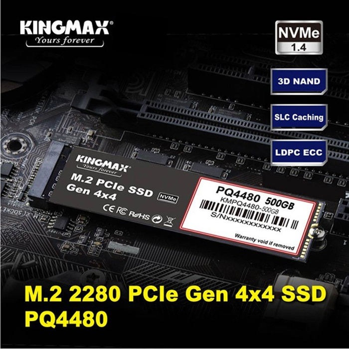 Ổ cứng SSD KINGMAX PQ4480 - 500GB( NVMe M.2 2280 PCIe Gen 4x4)