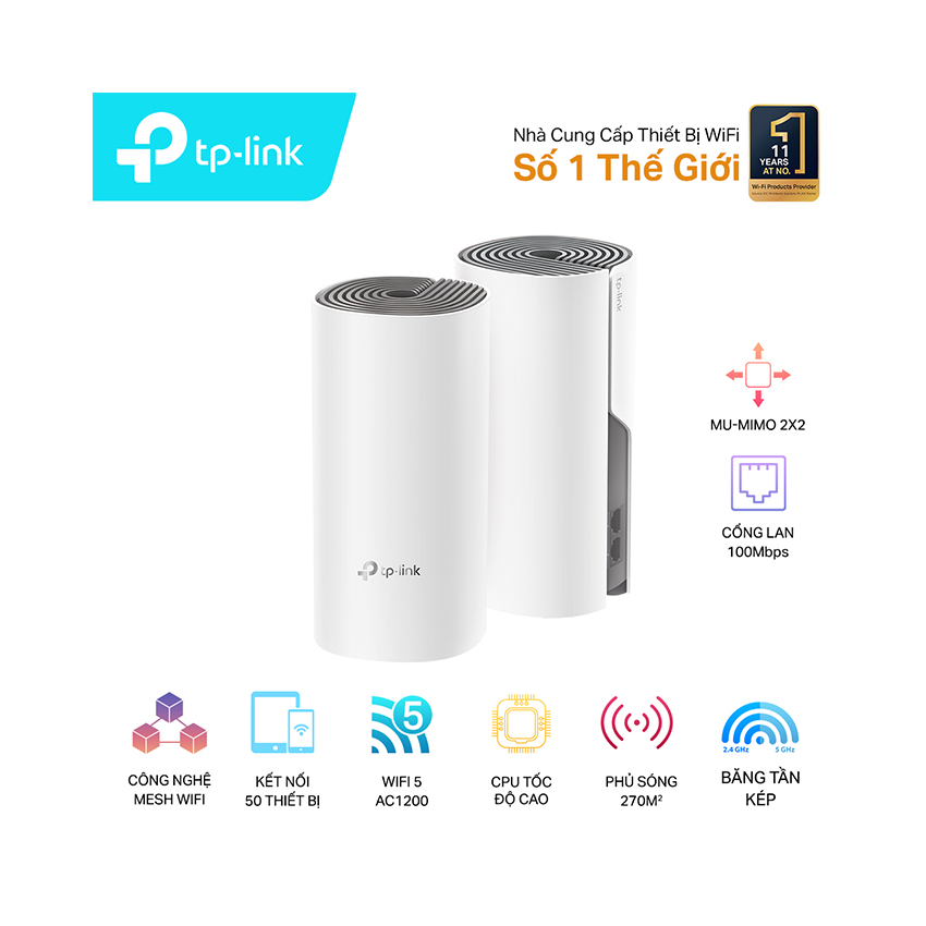 Bộ định tuyến TP-Link wifi mesh Deco E4 (2-Pack) 1