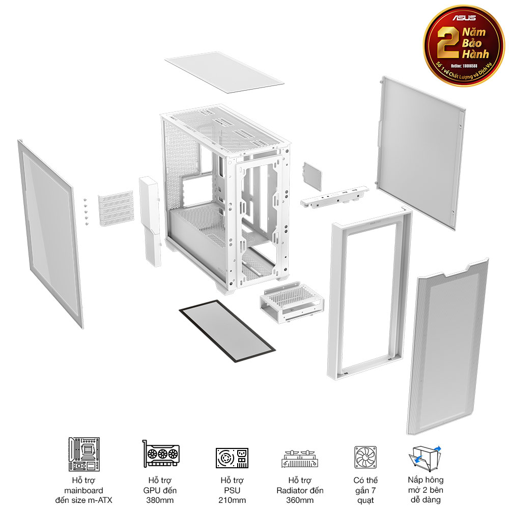 Vỏ case Asus A21 WHT 17