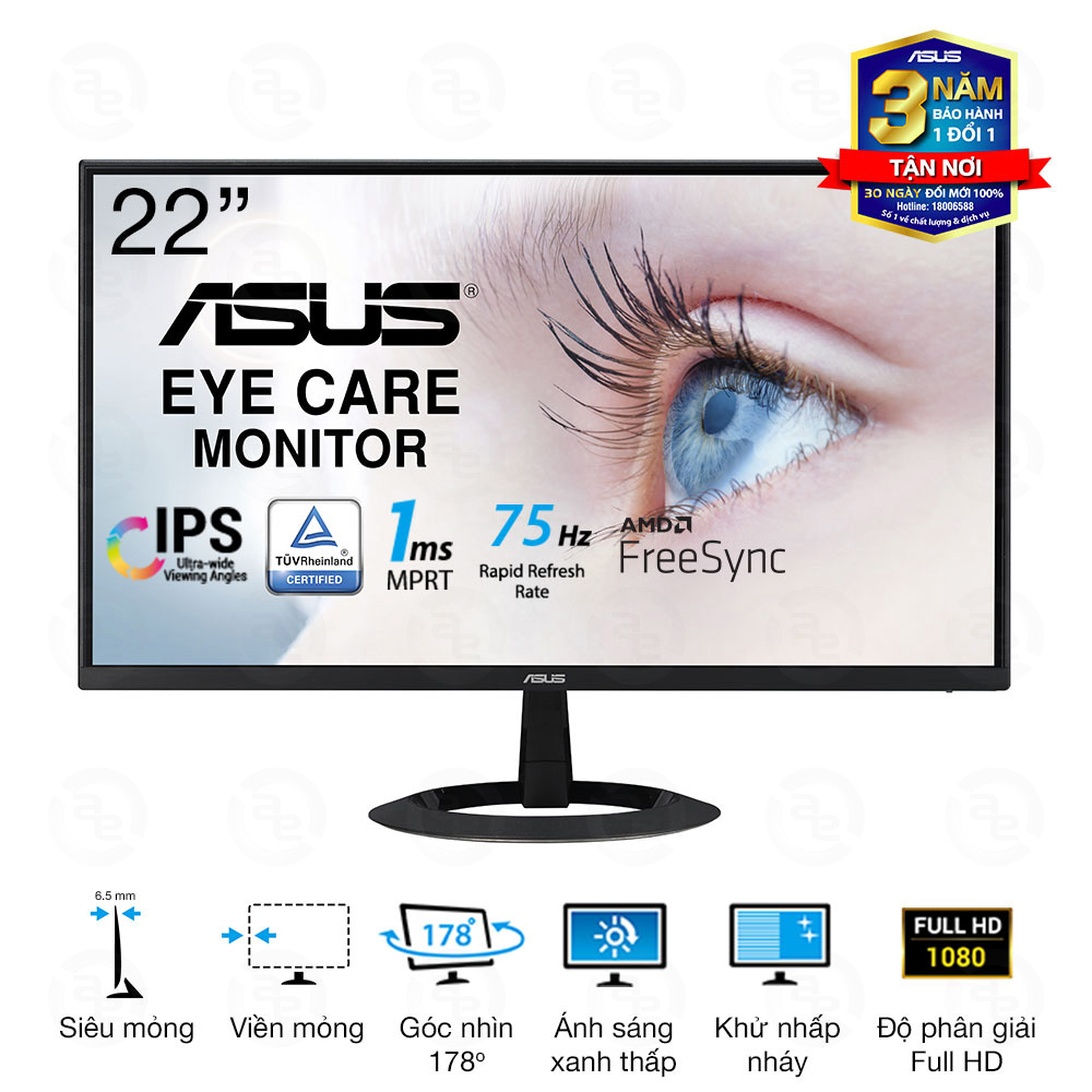 Màn hình Asus VZ22EHE 21.45 inch FHD IPS 75Hz 1ms FreeSync EyeCare 1