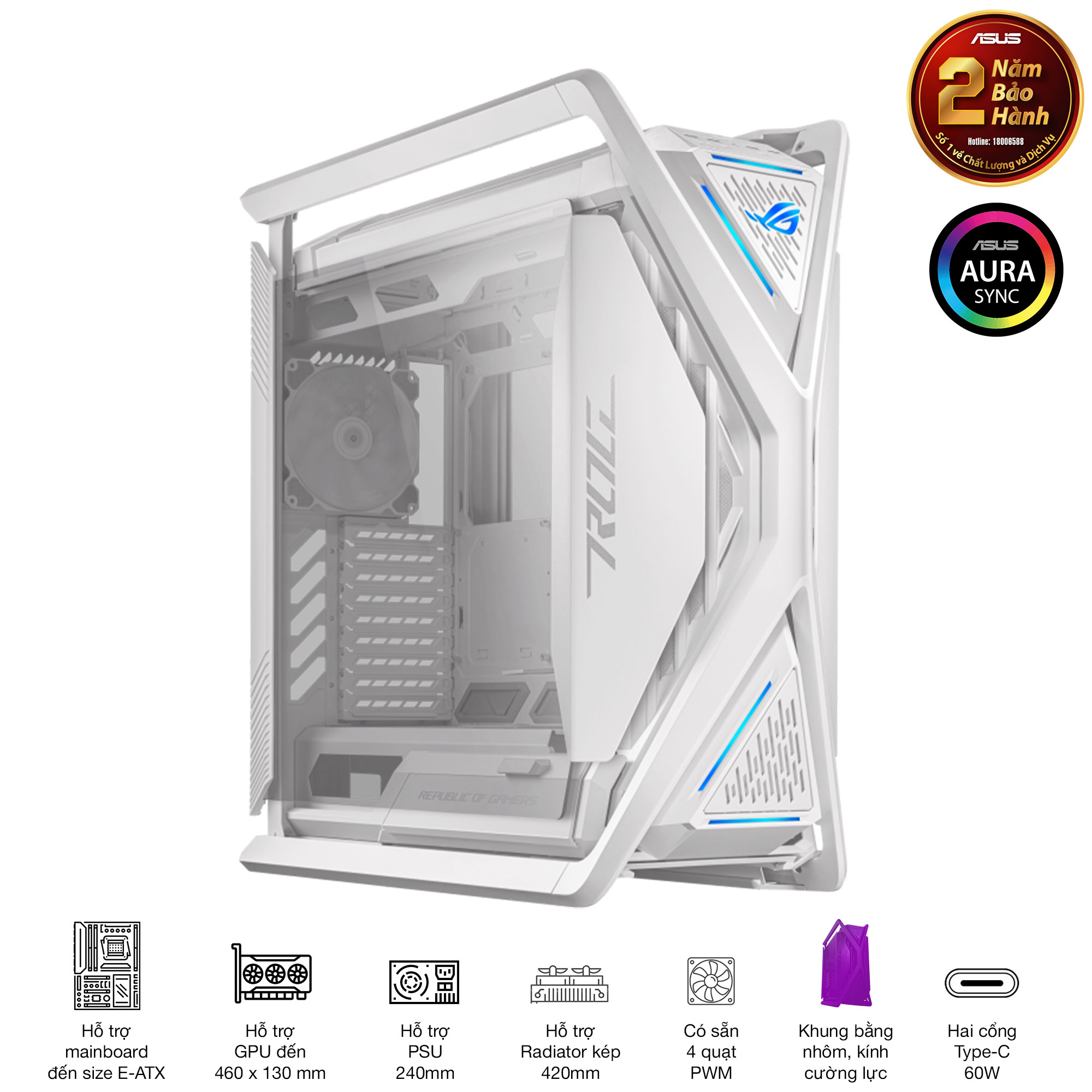 Vỏ Case GR701 ROG HYPERION WHITE EDITION 14