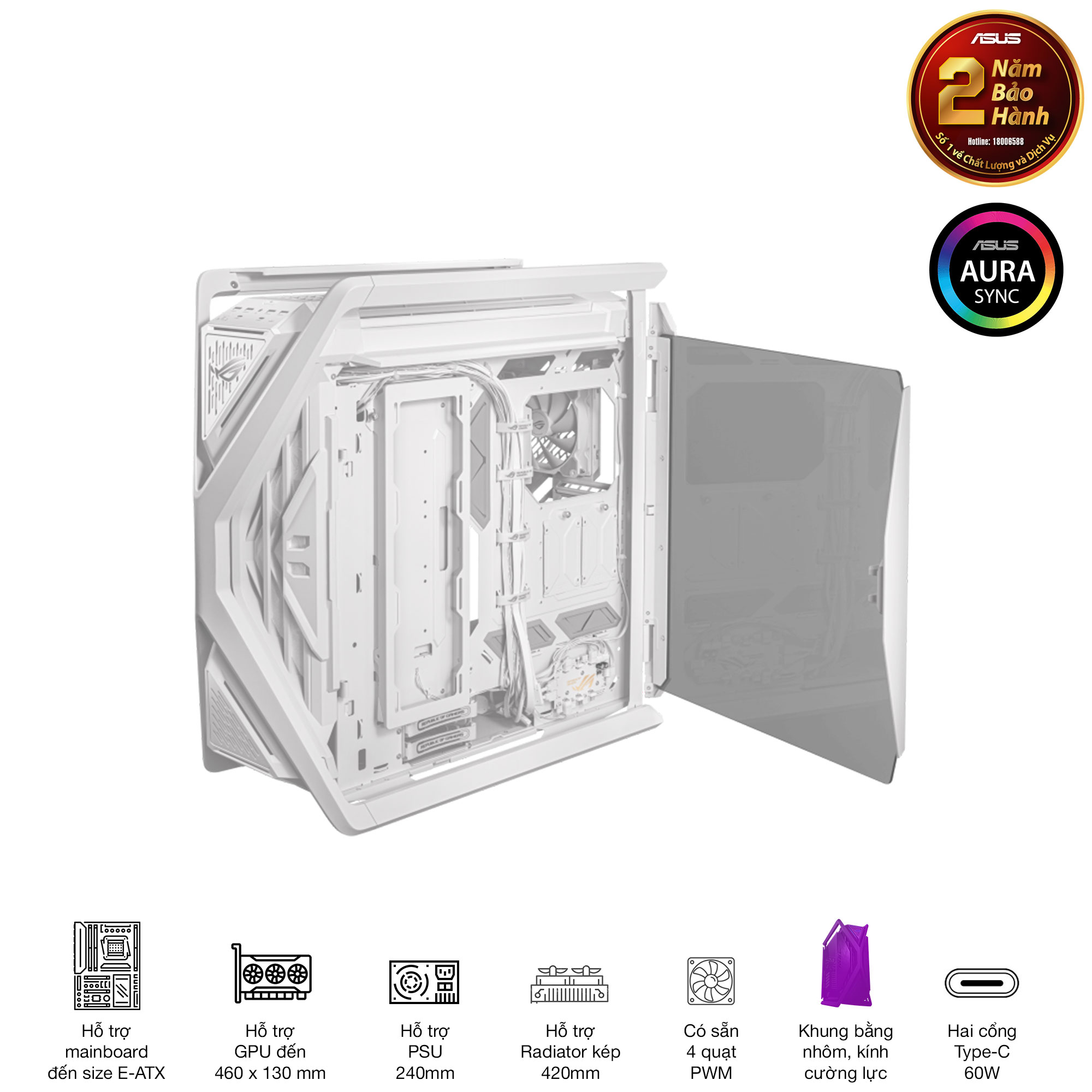 Vỏ Case GR701 ROG HYPERION WHITE EDITION 19