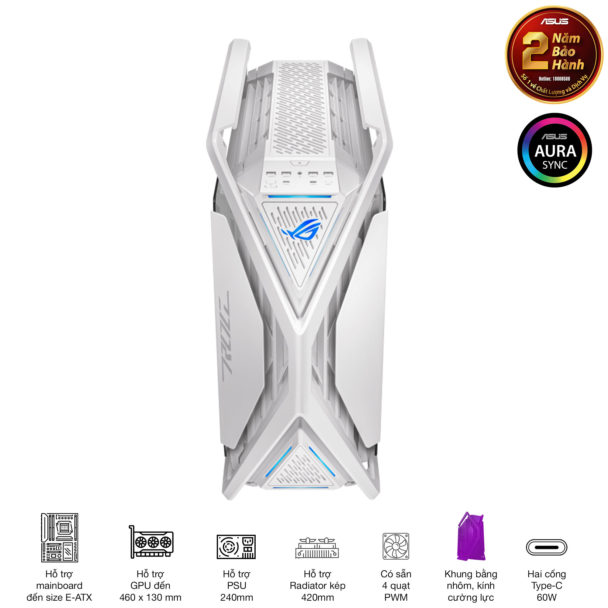 Vỏ Case GR701 ROG HYPERION WHITE EDITION 2