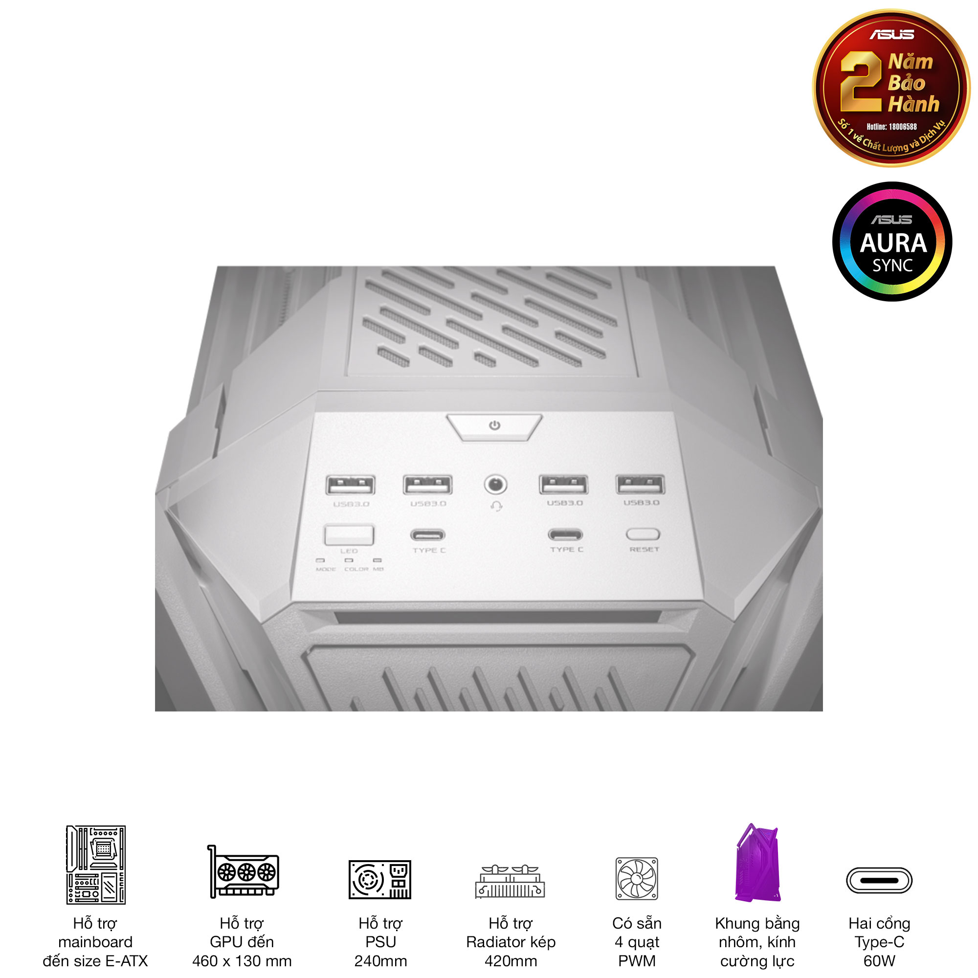 Vỏ Case GR701 ROG HYPERION WHITE EDITION 20