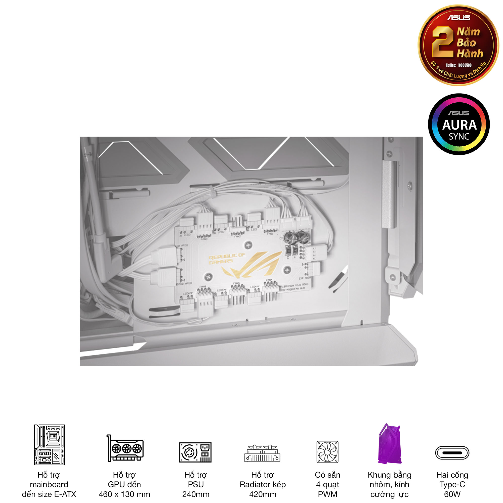 Vỏ Case GR701 ROG HYPERION WHITE EDITION 21