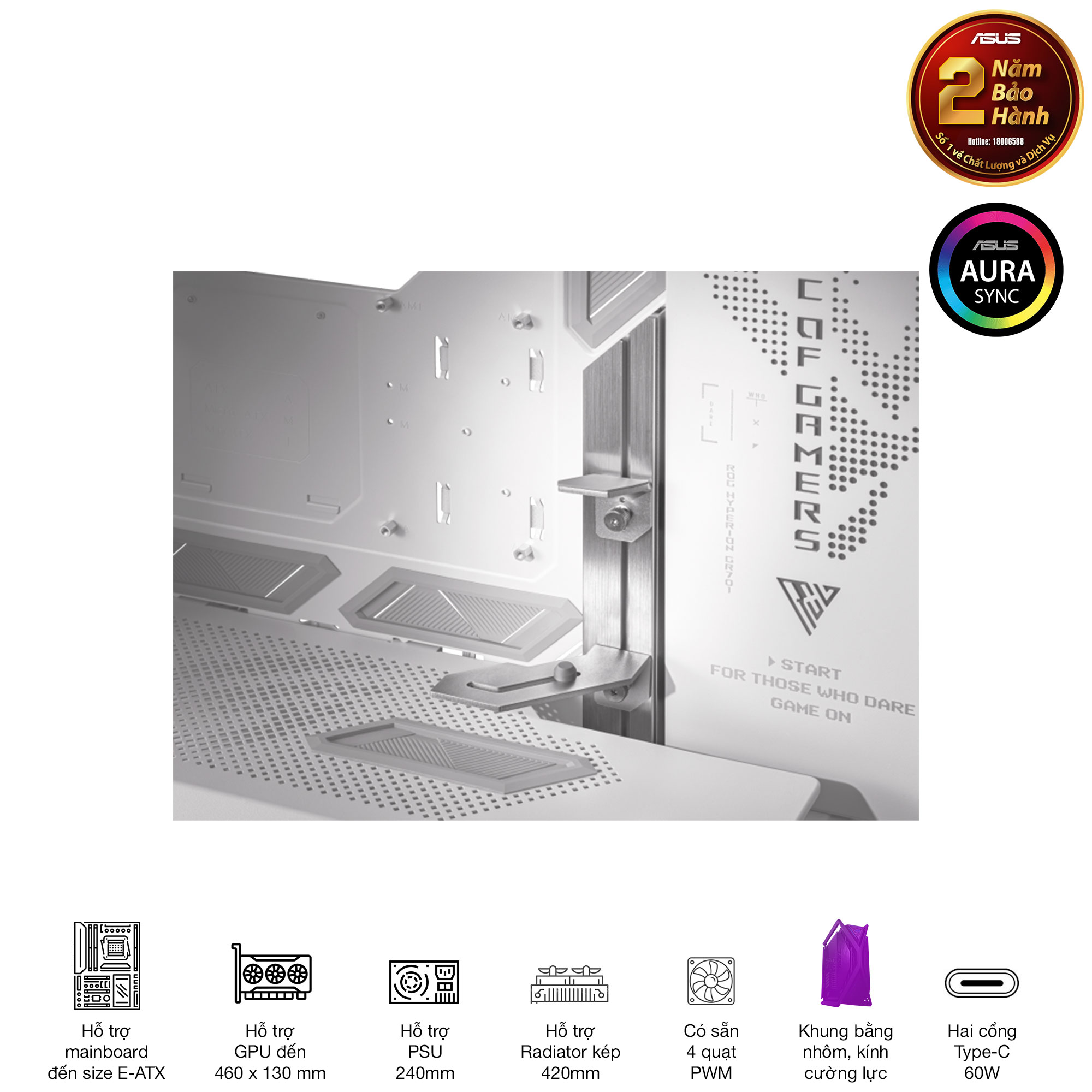 Vỏ Case GR701 ROG HYPERION WHITE EDITION 22