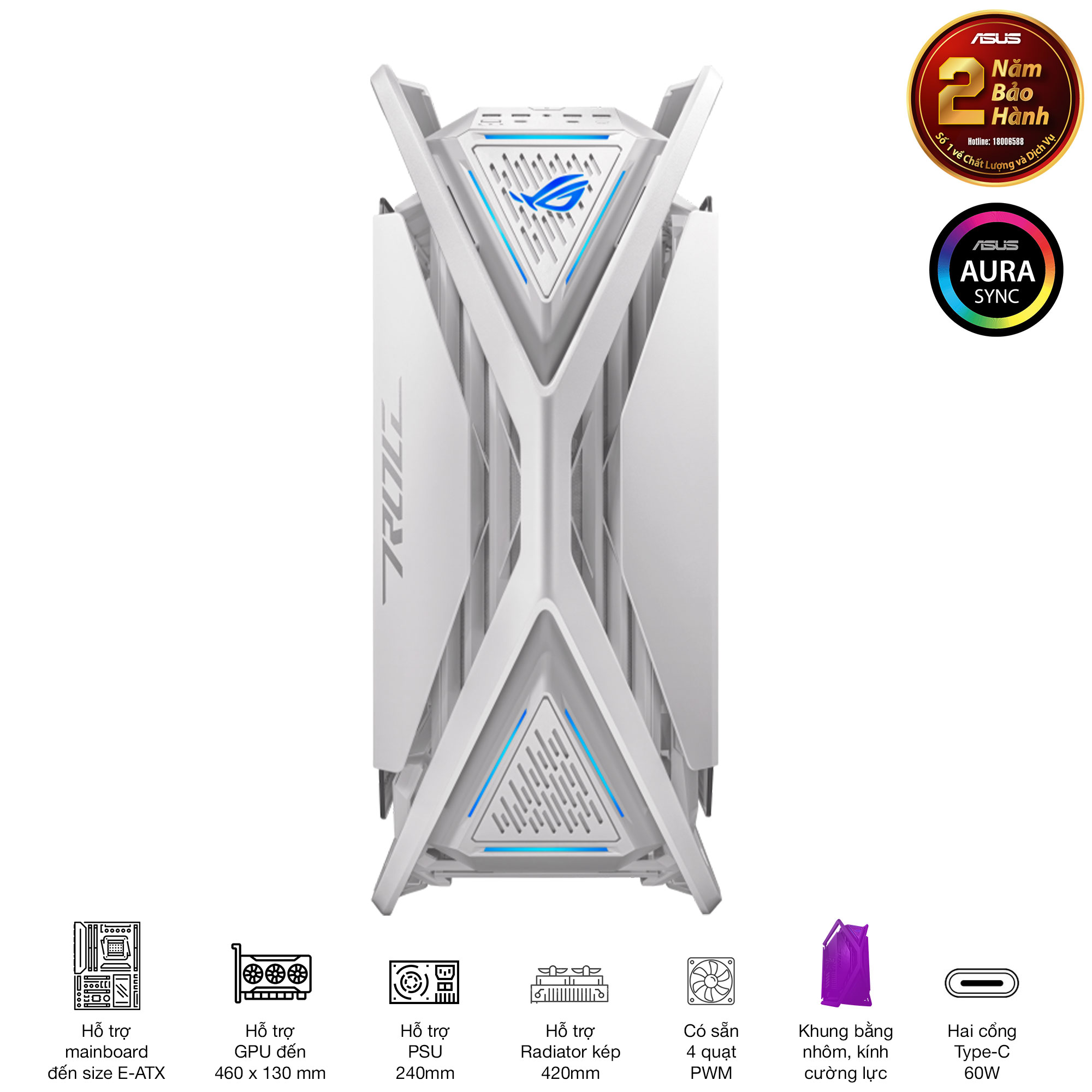 Vỏ Case GR701 ROG HYPERION WHITE EDITION 3