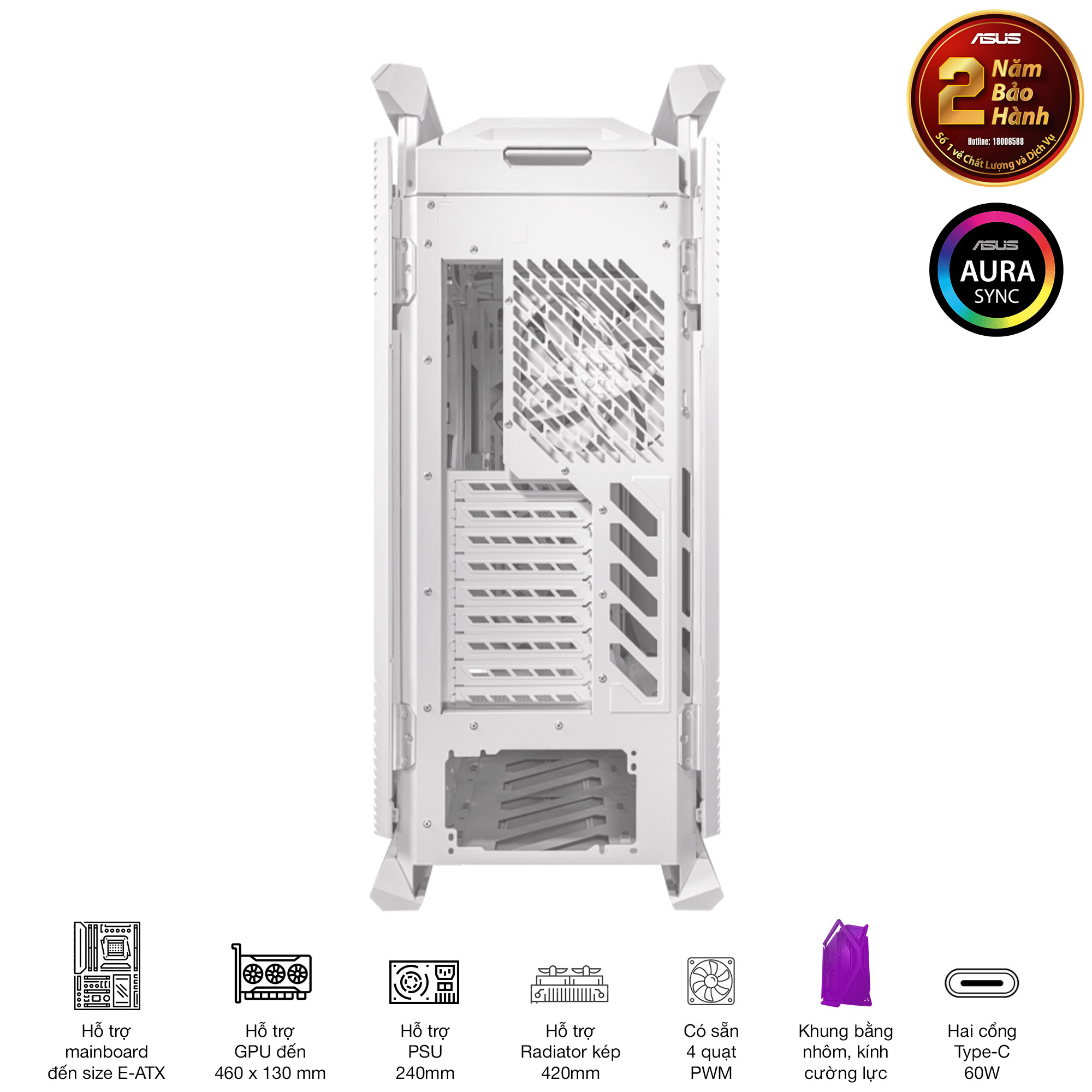 Vỏ Case GR701 ROG HYPERION WHITE EDITION 5