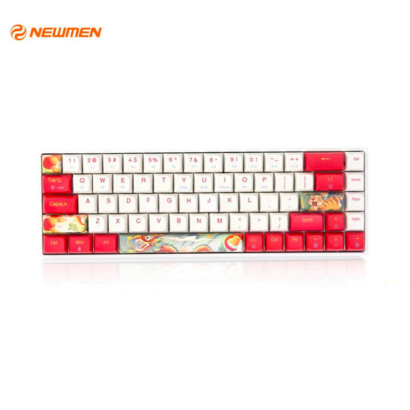 Bàn phím cơ không dây Dual Mode Newmen GM680 (Bluetooth 5.0' Cáp Type-C ' 1x Set Keycap Rồng-Hổ ) 1