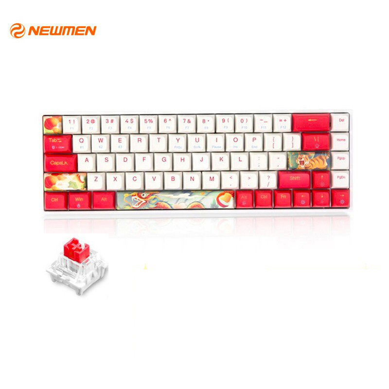 Bàn phím cơ không dây Dual Mode Newmen GM680 (Bluetooth 5.0' Cáp Type-C ' 1x Set Keycap Rồng-Hổ ) 3