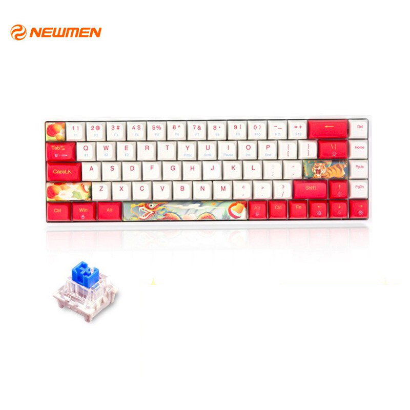 Bàn phím cơ không dây Dual Mode Newmen GM680 (Bluetooth 5.0' Cáp Type-C ' 1x Set Keycap Rồng-Hổ ) 4