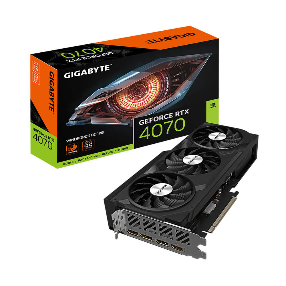 VGA Card màn hình Gigabyte RTX 4070 Windforce OC 12GB (N4070WF3 OC-12GD) 1