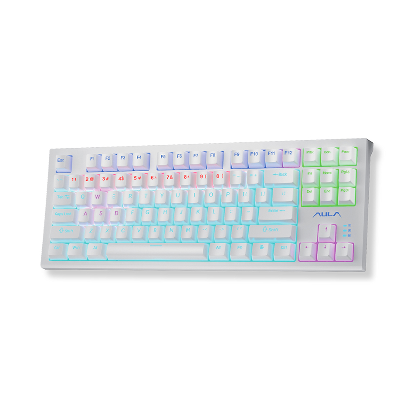 Bàn phím cơ gaming AULA F3032 Màu trắng (Red switch' USB' LED Rainbow 7 màu) 2