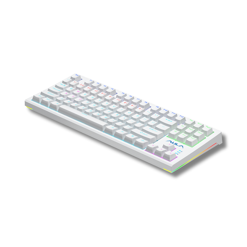 Bàn phím cơ gaming AULA F3032 Màu trắng (Red switch' USB' LED Rainbow 7 màu) 3