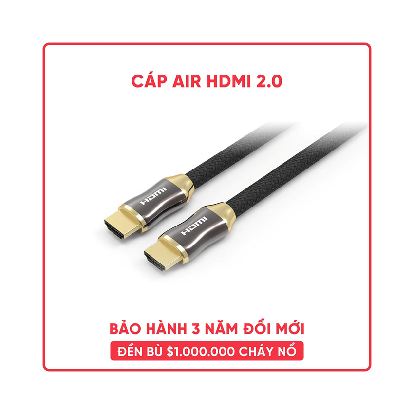 Cáp air HDMI 2.0 Feeltek CAH500BMH41F bọc nylon + vỏ kim loại hỗ trợ 4k@60hz - dài 5m 1