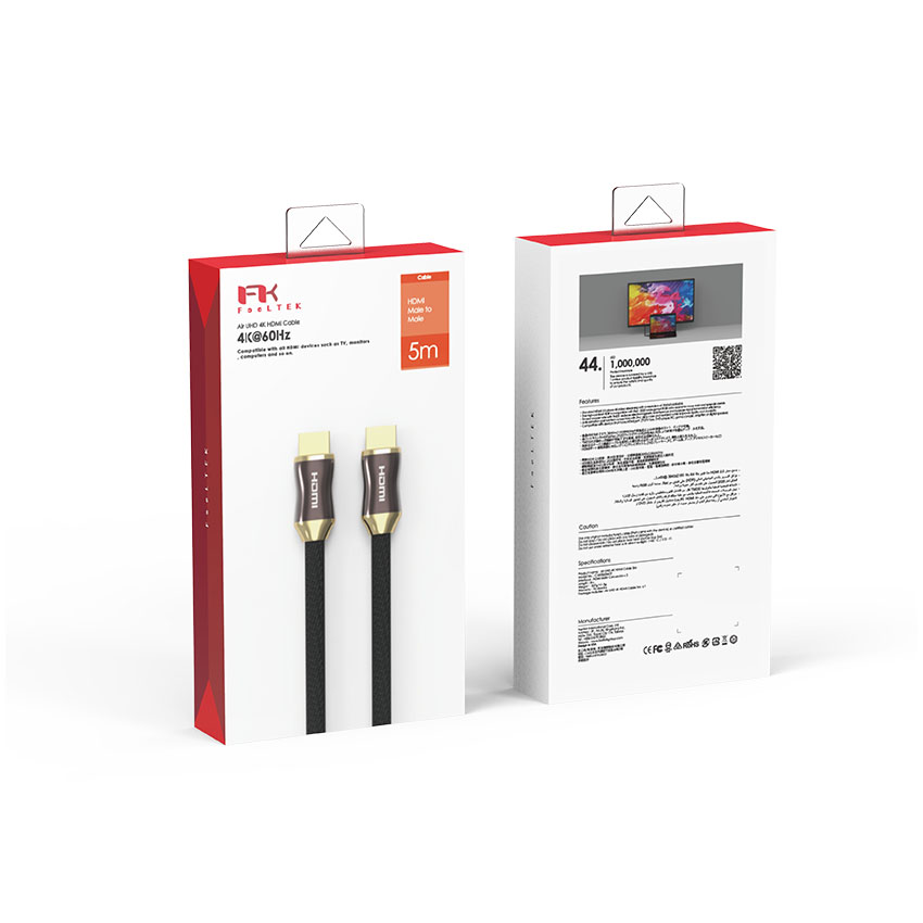Cáp air HDMI 2.0 Feeltek CAH500BMH41F bọc nylon + vỏ kim loại hỗ trợ 4k@60hz - dài 5m 8