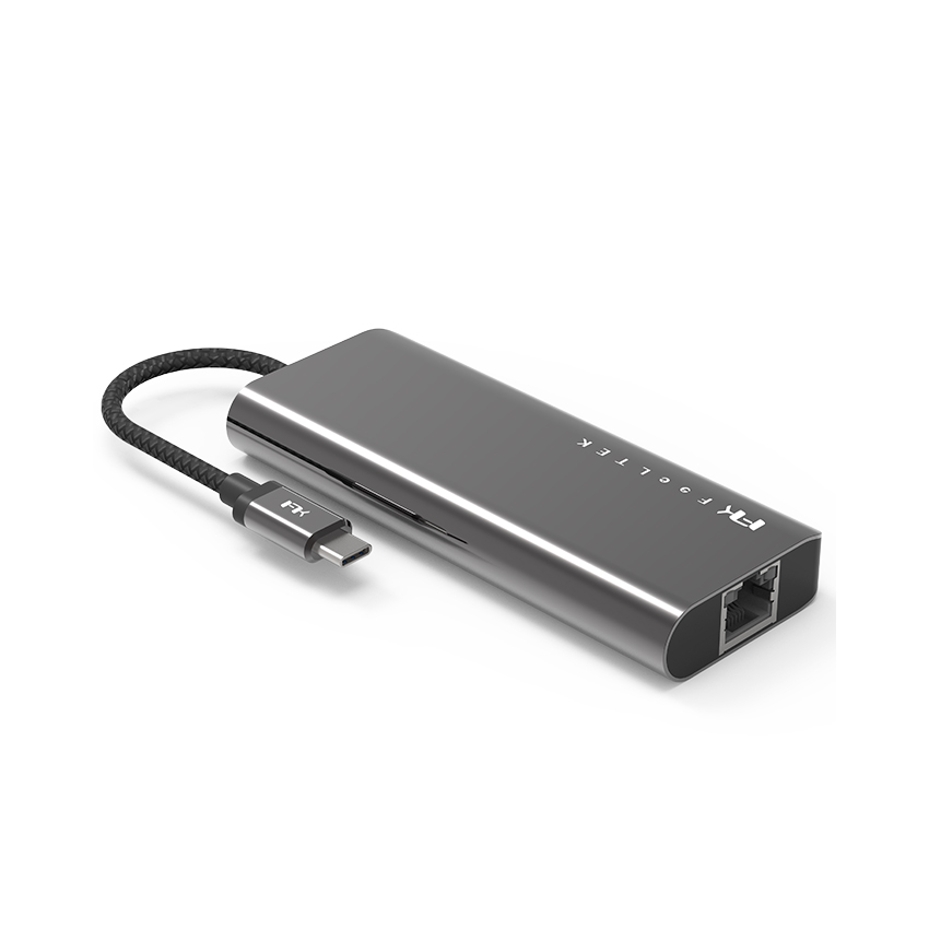 Bộ chuyển đổi 6 trong 1 Feeltek HCM006APWW2F (từ usb type c sang hdmi + rj45 + usb3.0 + sd + pd) 3