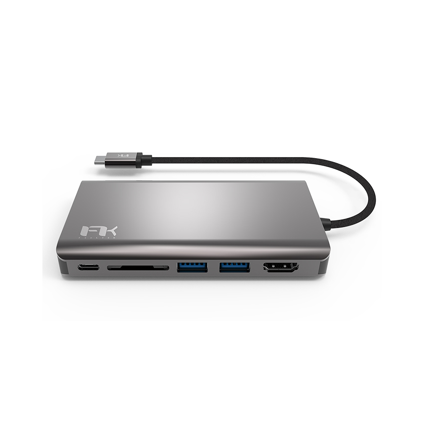 Bộ chuyển đổi 8 trong 1 Feeltek HBC008ZZC201 (từ usb type c sang hdmi + usb3.0 + sd + pd) 2