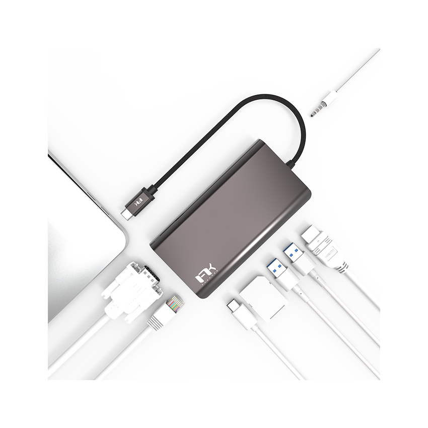 Bộ chuyển đổi 8 trong 1 Feeltek HBC008ZZC201 (từ usb type c sang hdmi + usb3.0 + sd + pd) 6