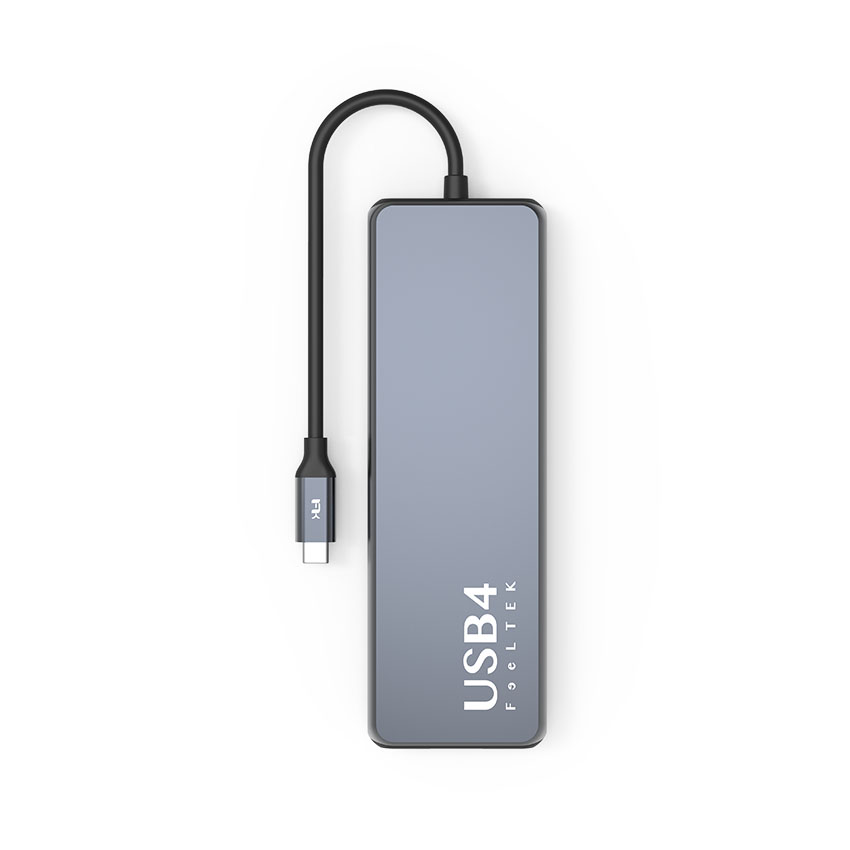 Bộ chuyển đổi usb4 10 trong 1 Feeltek HCM010APWW2F (từ usb type c sang hdmi + usb3.1 + usb3.0 + usbc + pd + rj45) 2