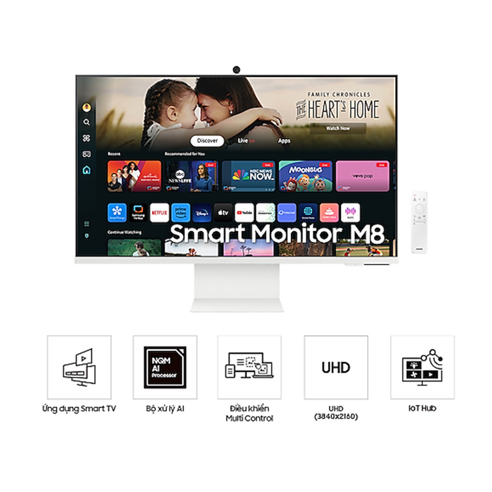 Màn Hình SAMSUNG M8 M80D LS32DM801UEXXV (32 inch - VA - 60Hz - 4ms - 4K - Speaker - màu trắng) 1