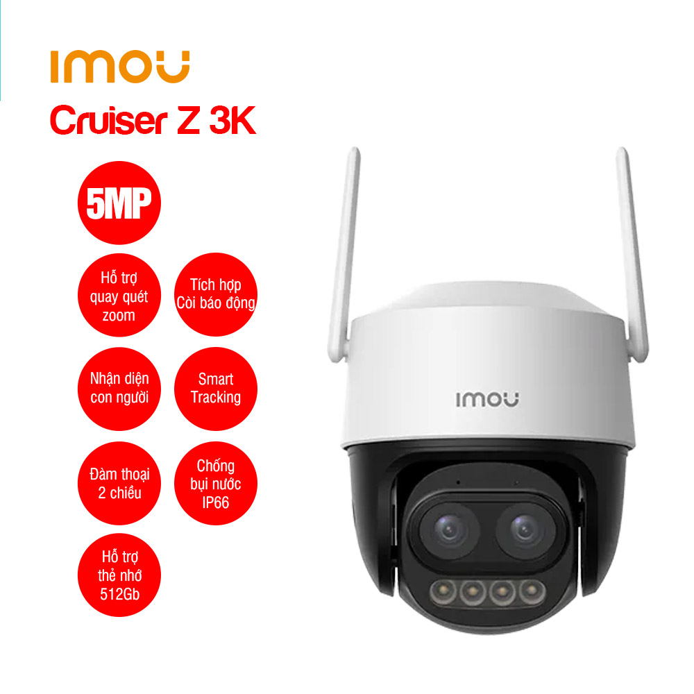 Camera Wifi quay quét zoom IPC-S7DP-5M0WEZ IMOU Cruiser Z 3K 1