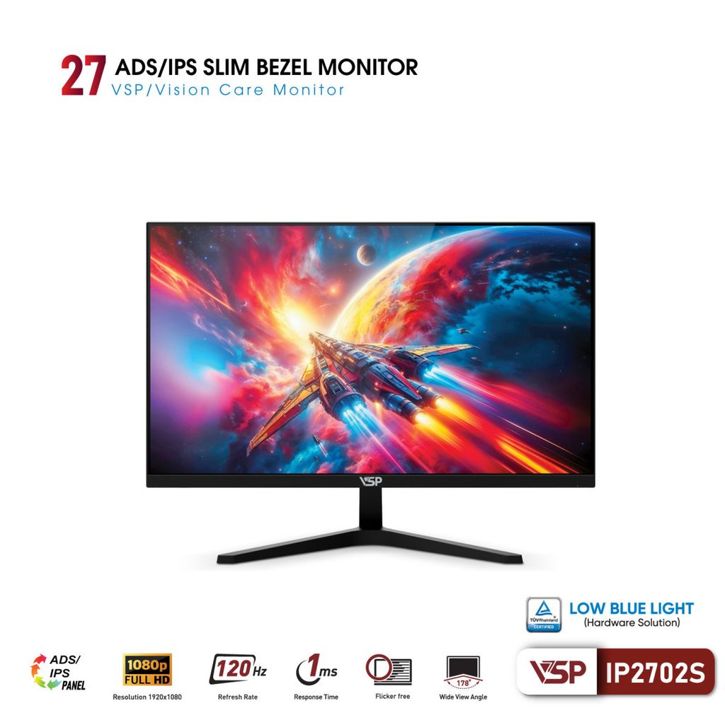 Màn Hình VSP IP2702S (27inch | ADS | FHD | 120Hz | 1ms) 1