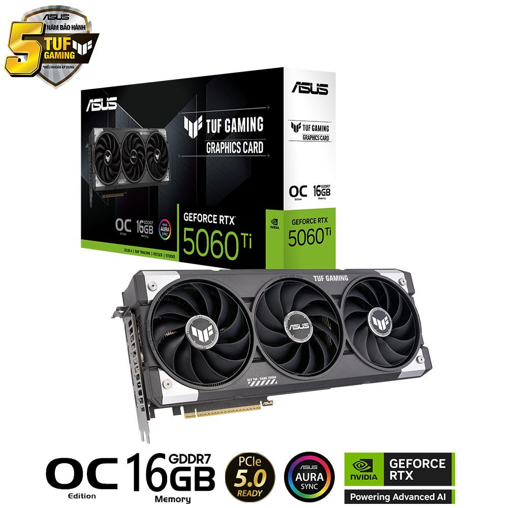 Card màn hình Asus TUF RTX 5060 Ti O16G GAMING 1