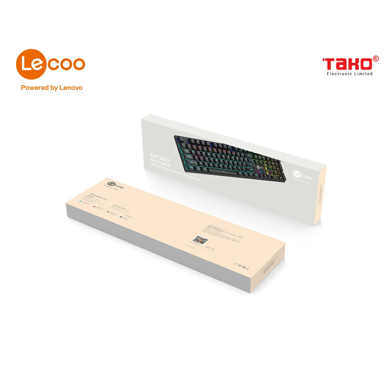 Bàn phím cơ gaming có đèn LED Lecoo GK302 5