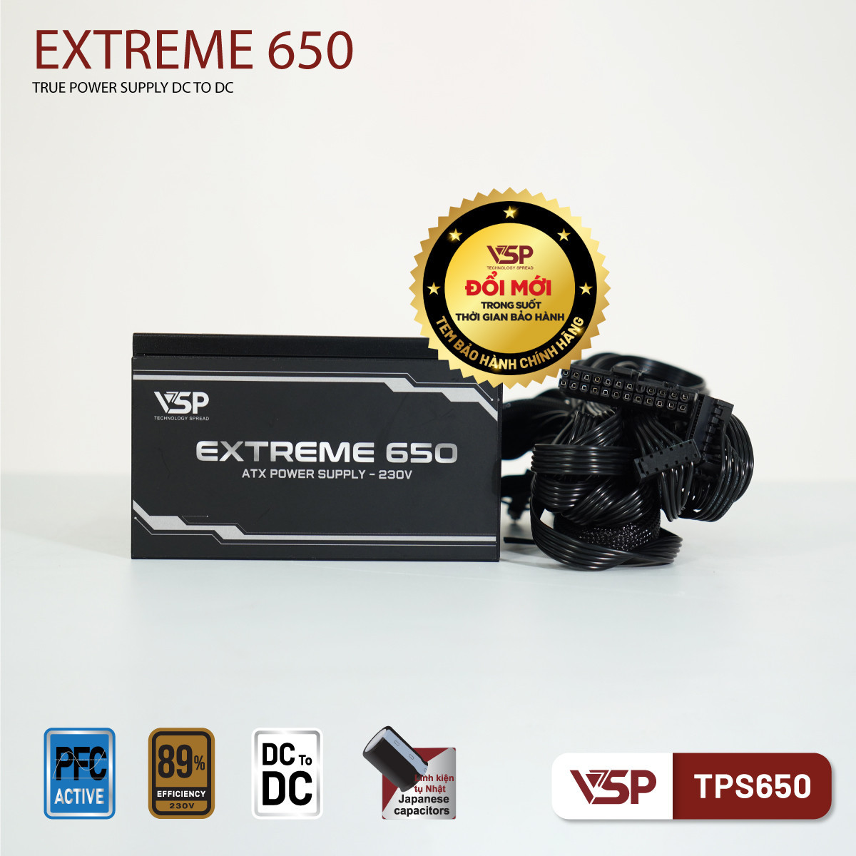 Nguồn máy tính VSP Extreme TPS650 - 650W - DC to DC 4