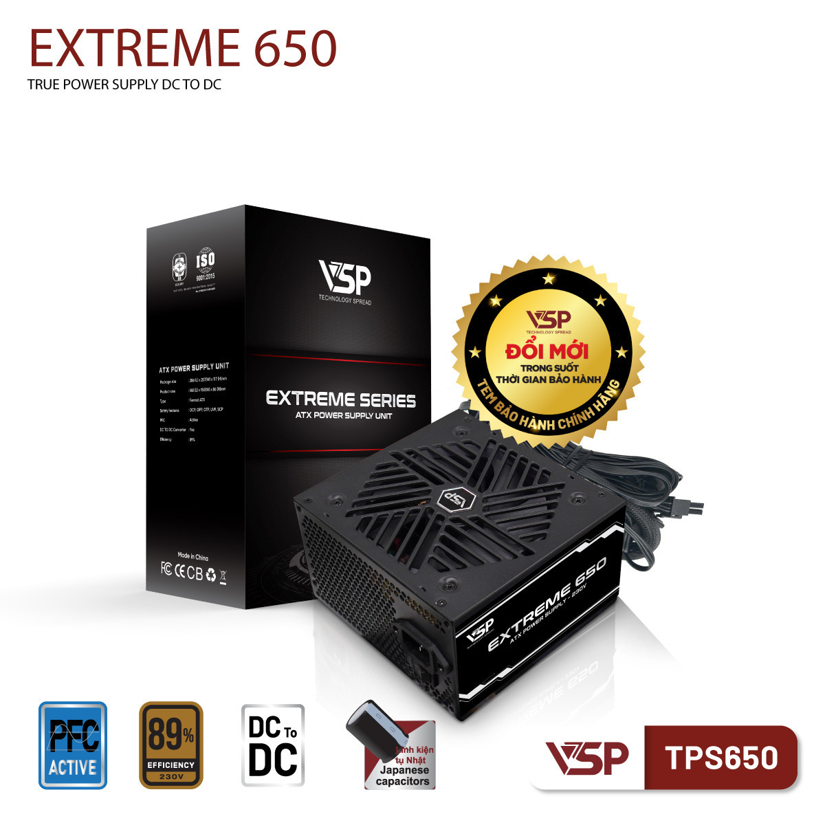 Nguồn máy tính VSP Extreme TPS650 - 650W - DC to DC 5