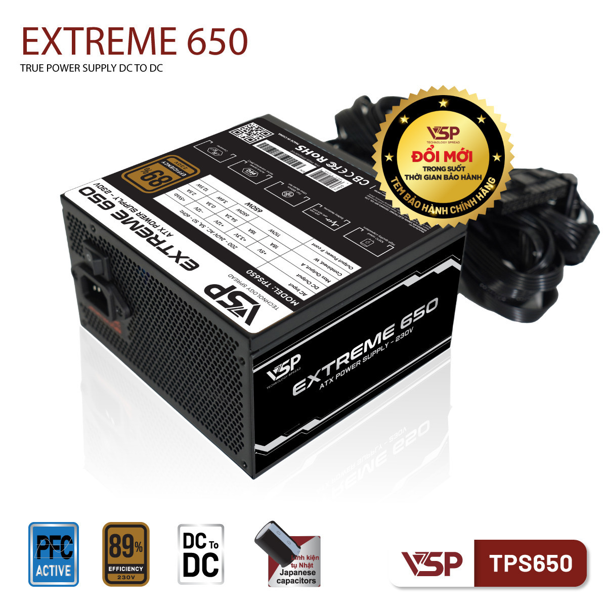 Nguồn máy tính VSP Extreme TPS650 - 650W - DC to DC 6