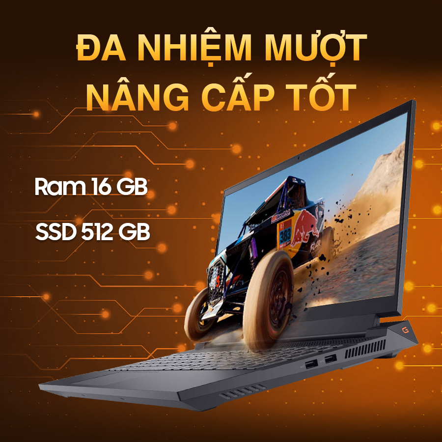 Laptop Dell Gaming G15 - 5530 (Intel Core i5 - 13450HX | 16GB D5 | SSD 512GB | RTX4050 - 6GB | 15.6 Inch FHD 165Hz | Win11) (_Nhập khẩu' bảo hành tại CCN) 6