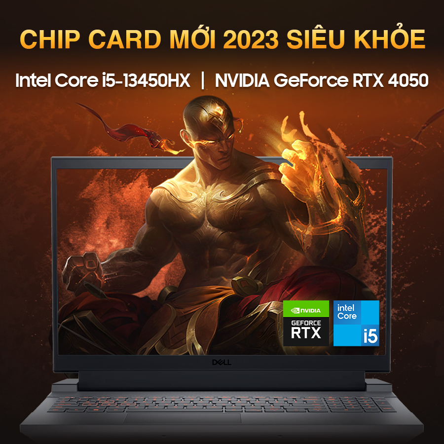 Laptop Dell Gaming G15 - 5530 (Intel Core i5 - 13450HX | 16GB D5 | SSD 512GB | RTX4050 - 6GB | 15.6 Inch FHD 165Hz | Win11) (_Nhập khẩu' bảo hành tại CCN) 8